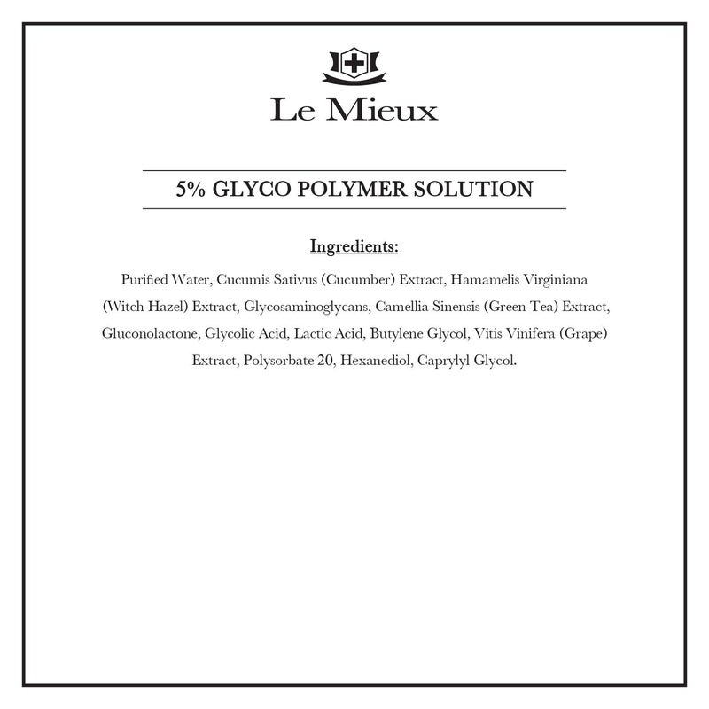 Le Mieux 5% Glyco Polymer Solution - Glycolic & Lactic Acid Micro Peel Serum, Exfoliator for Uneven Skin Texture, Peeling Solution for Face (0.5 oz / 15 ml) - Image 2
