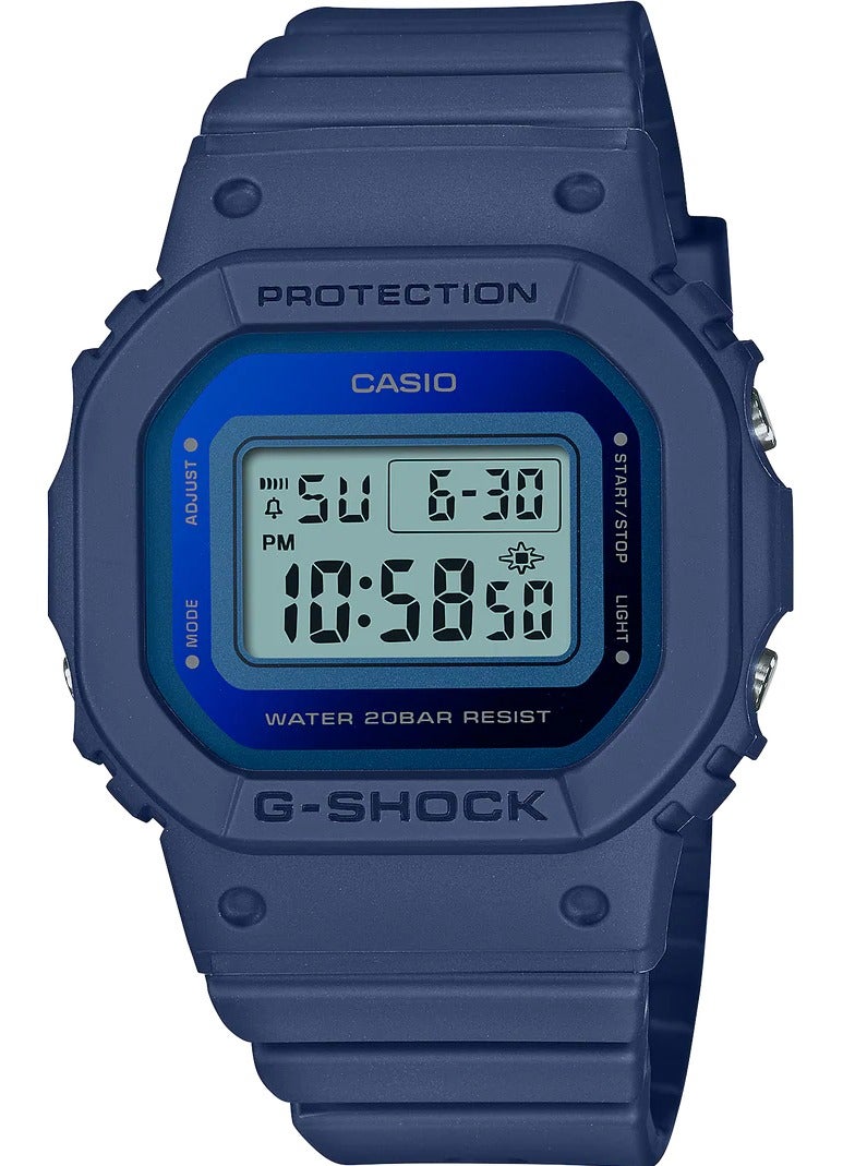 G-Shock Watch for Women, Quartz Movement, Digital Display, Blue Resin Strap (GMD-S5600-2DR) - Image 1