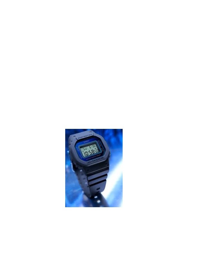 G-Shock Watch for Women, Quartz Movement, Digital Display, Blue Resin Strap (GMD-S5600-2DR) - Image 2