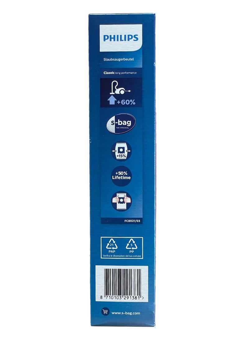 Philips Vacuum Dust Bag FC8021/03 White/Blue - Image 4