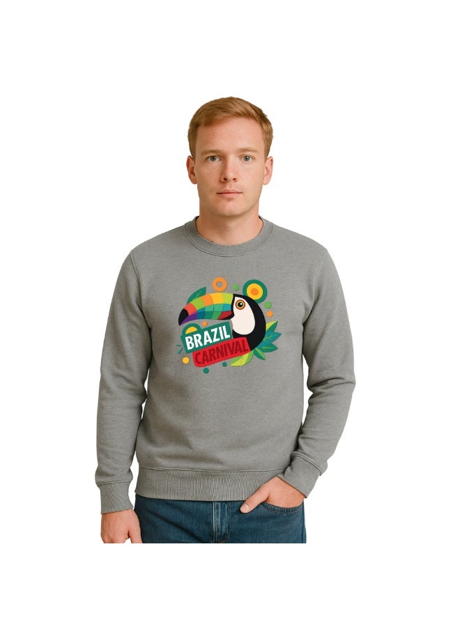 PRINTSHOP4ME Brazil Men’s Sweatshirt–Cotton Full Sleeve Sweatshirt–Comfortable And Stylish–Printed Brazil Design For Casual Wear,Travel And Outdoor Activities  - Image 1