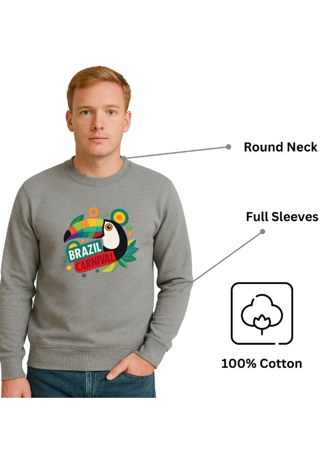 PRINTSHOP4ME Brazil Men’s Sweatshirt–Cotton Full Sleeve Sweatshirt–Comfortable And Stylish–Printed Brazil Design For Casual Wear,Travel And Outdoor Activities  - Image 5