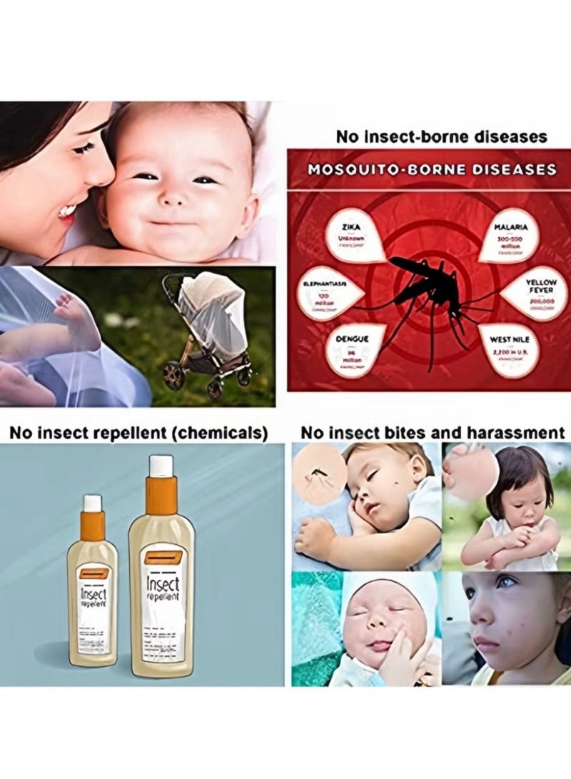 Baby Mosquito Net With Storage Bag, Infants Baby Stroller Mosquito Insect Net, Full Cover Stroller Baby Mosquito Net, Portable, Lightweight And Breathable Full Protection Mosquito Net, Travel Friendly, White - Image 5