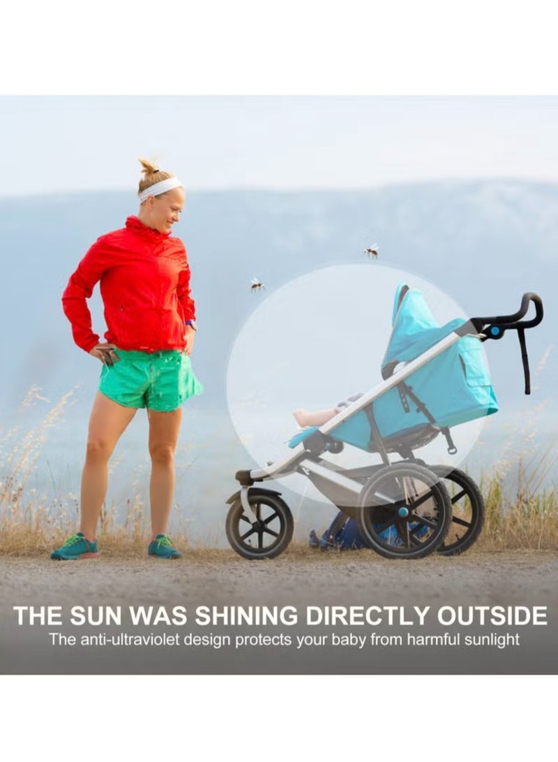 Baby Mosquito Net With Storage Bag, Infants Baby Stroller Mosquito Insect Net, Full Cover Stroller Baby Mosquito Net, Portable, Lightweight And Breathable Full Protection Mosquito Net, Travel Friendly, White - Image 4