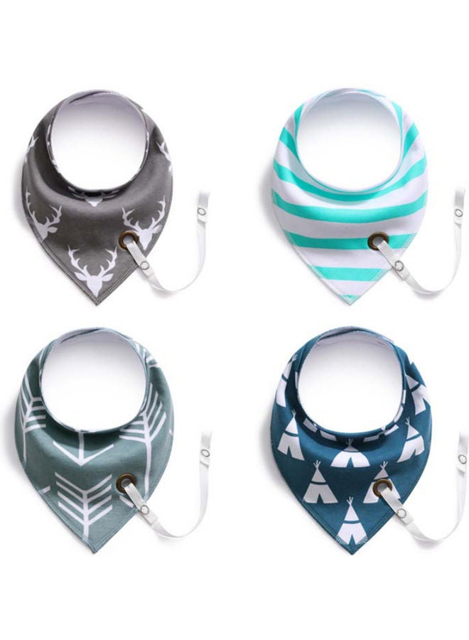 NIBEMINENT Pack Of 4 Baby Bandana Drool Bibs With Pacifier Holder - Image 1