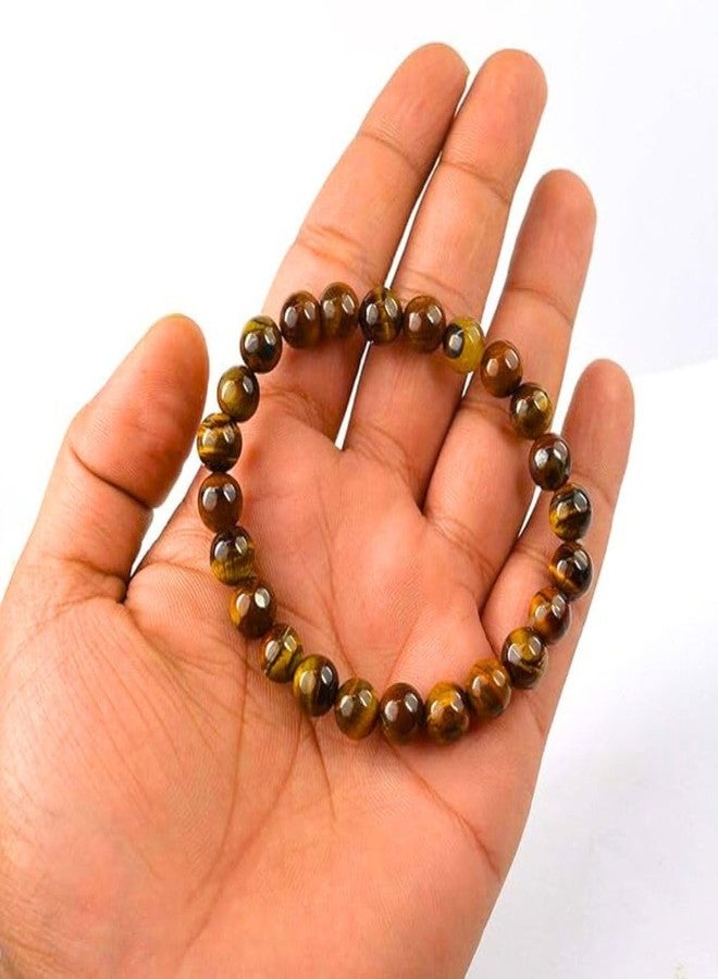 STYOLLO Certified Tiger Eye Bracelet For Men & Women Original Natural 8mm Crystal Stone - Astrology Bracelet For Focus, Confidence, Wealth, Prosperity, Stress Relief Courage & Protection-Pack of 1 - Image 4