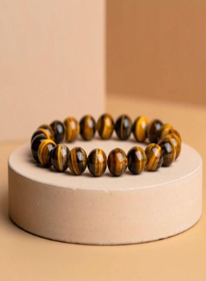 STYOLLO Certified Tiger Eye Bracelet For Men & Women Original Natural 8mm Crystal Stone - Astrology Bracelet For Focus, Confidence, Wealth, Prosperity, Stress Relief Courage & Protection-Pack of 1 - Image 3