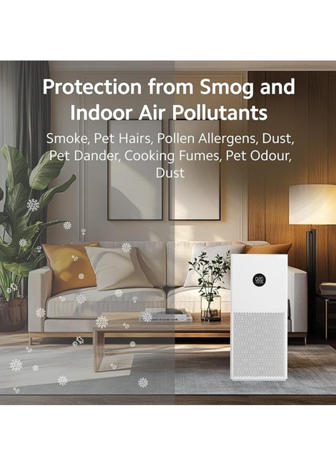 REBENUO - Smart Air Purifier 4 Lite for Home AQI Display HEPA  Carbon Filter trap 99.99% Virus Dust  Odor Large coverage area up to 462 Sq ft App Control RoHS  Allergy Care Certified Alexa  GA(Latest version) - Image 1