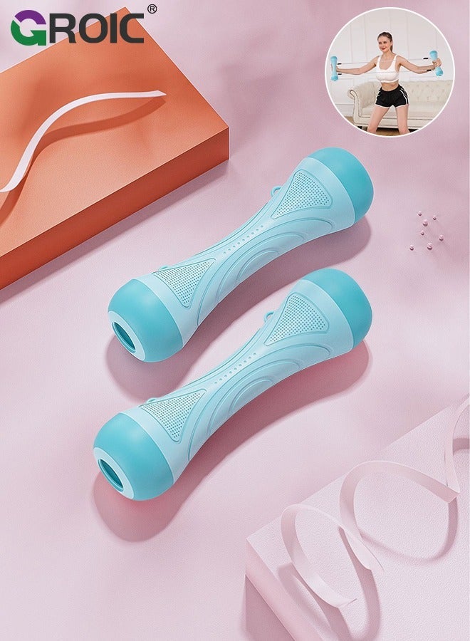 GROIC 3 in 1 Multifunction Adjustable Weight Barbell Dumbbell Resistance Bands Set, 8 Blocks of 0.5 kg, Connecting Rod and Elastic Rope Home Gym for Men Women Exercise Fitness - Blue - Image 1