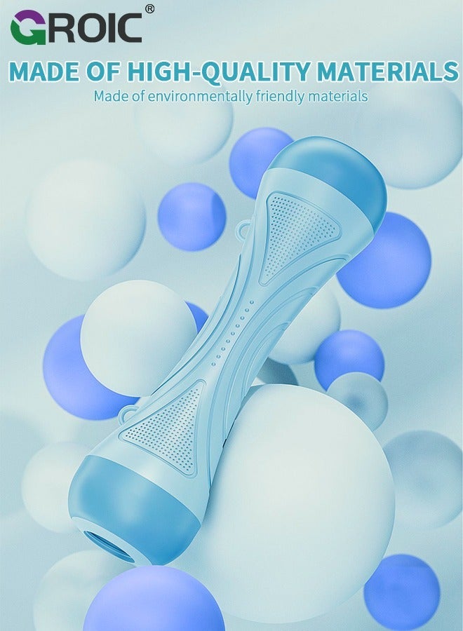 GROIC 3 in 1 Multifunction Adjustable Weight Barbell Dumbbell Resistance Bands Set, 8 Blocks of 0.5 kg, Connecting Rod and Elastic Rope Home Gym for Men Women Exercise Fitness - Blue - Image 5