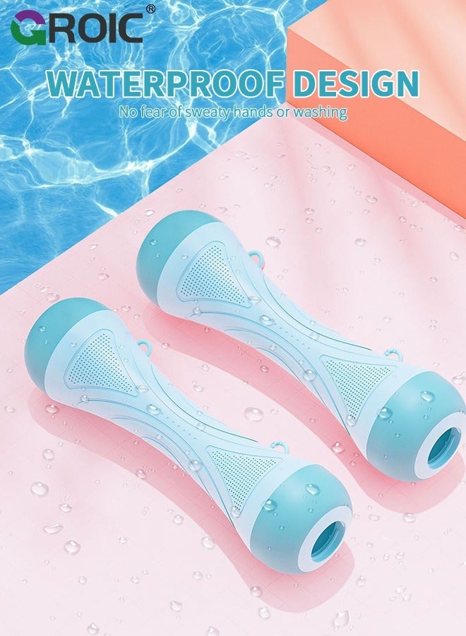 GROIC 3 in 1 Multifunction Adjustable Weight Barbell Dumbbell Resistance Bands Set, 8 Blocks of 0.5 kg, Connecting Rod and Elastic Rope Home Gym for Men Women Exercise Fitness - Blue - Image 4