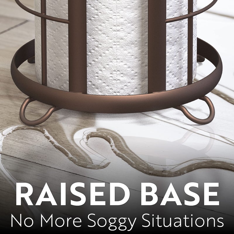 BROOKSTONE Toilet Paper Holder Stand Reserve - Free Standing Toilet Paper Stand with Storage that Holds Mega Rolls, Standing Bathroom Tissue Organizer, Bathroom Decor - Modern Storage Holder, Bronze - Image 3