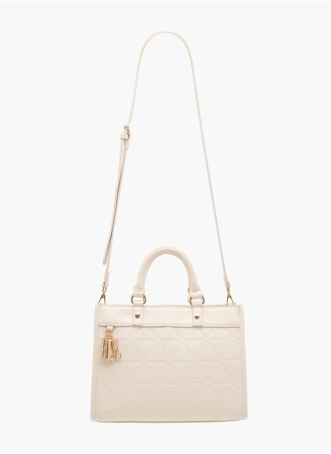 ELLE - Women Quilted Tote Bag with Double Handle and Zip Closure - Image 1