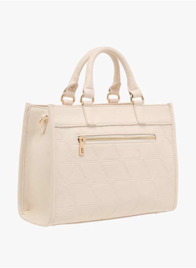 ELLE - Women Quilted Tote Bag with Double Handle and Zip Closure - Image 1