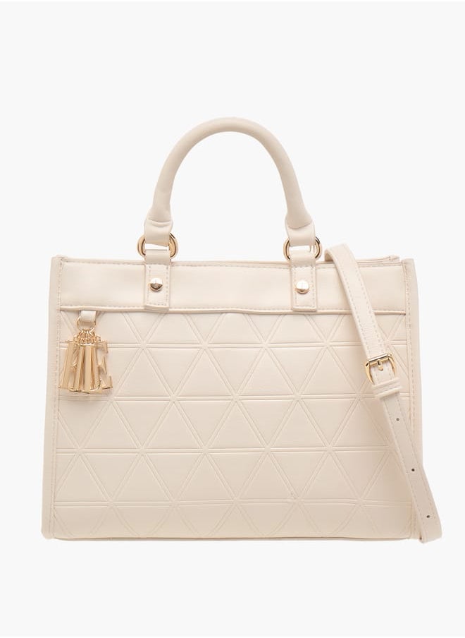 ELLE - Women Quilted Tote Bag with Double Handle and Zip Closure - Image 1
