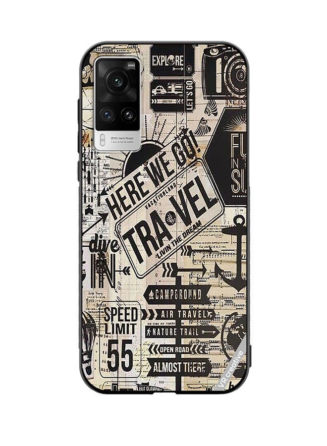 VR CREATIVE Protective Case Cover For Vivo X60 Pro Here We Go Travel Design Multicolour - Image 1