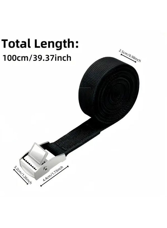 Heavy Duty Ratchet Tie Down Strap Green 39.37 Inch 2 Pieces 330 LB Capacity - Image 4