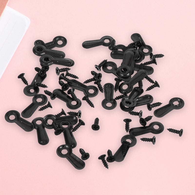 200pcs Photo Frame Sunflower Photo Frame Back Plates Tablet Frame Locks for Decoration Embellishment Buttons Diy Photo Album Frame Rotating Scrapbooking Locks with Screws (Black) - Image 3