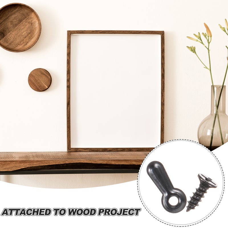 200pcs Photo Frame Sunflower Photo Frame Back Plates Tablet Frame Locks for Decoration Embellishment Buttons Diy Photo Album Frame Rotating Scrapbooking Locks with Screws (Black) - Image 4