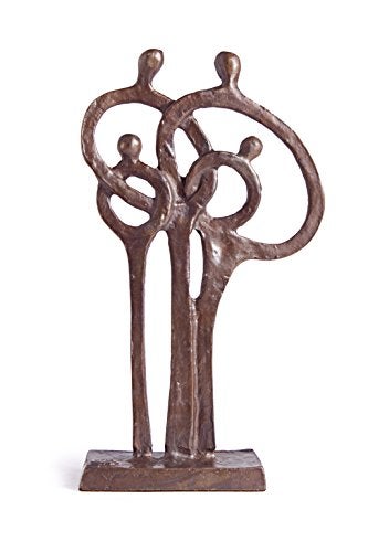 Danya B Danya B ZD10102 Contemporary Family of 4 Ring of Love Metal Art Cast Bronze Sculpture 