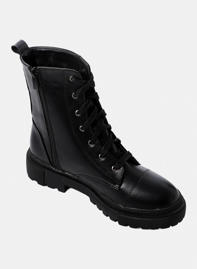 XO Style Leather Ankle Boot -  Black - Image 1