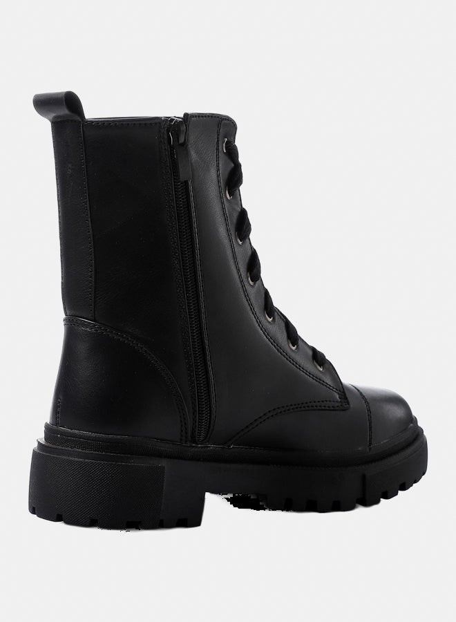 XO Style Leather Ankle Boot -  Black - Image 3