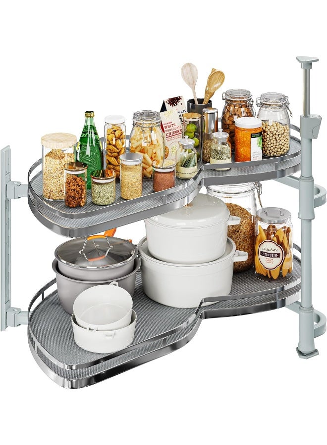 YITAHOME Swing Left Blind Corner Kitchen Cabinet Pull Out Organizer for 36", 2 Tier Swing Tray, Soft Close Blind Organizer for Right Handed Open Blind Kitchen Cabinet  - Image 1