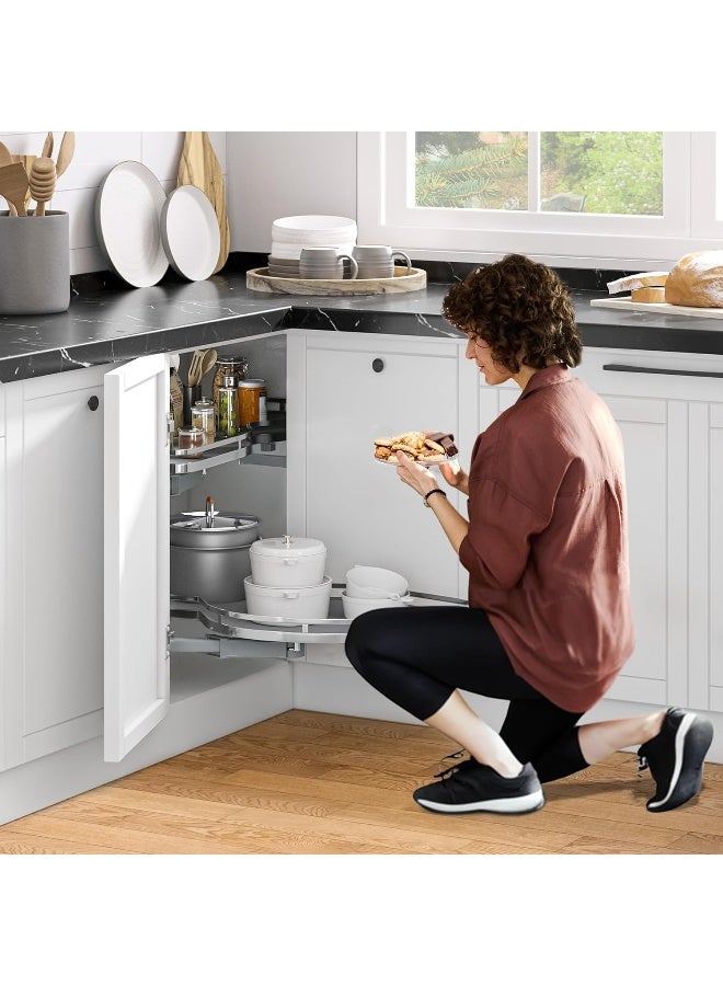 YITAHOME Swing Left Blind Corner Kitchen Cabinet Pull Out Organizer for 36", 2 Tier Swing Tray, Soft Close Blind Organizer for Right Handed Open Blind Kitchen Cabinet  - Image 2