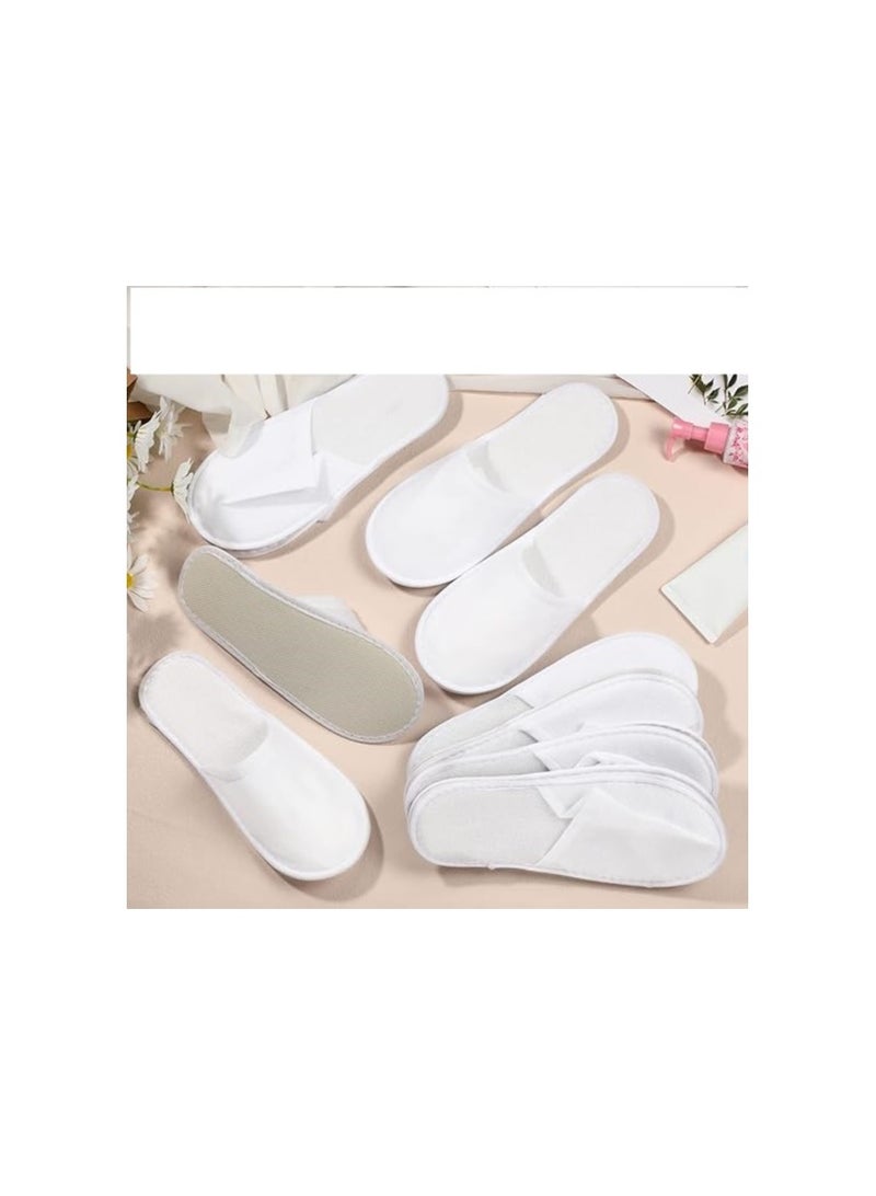 LA PERLA TECH  40 Pairs Disposable Slippers Closed Toe Spa Slippers White Hotel Slippers - Image 3