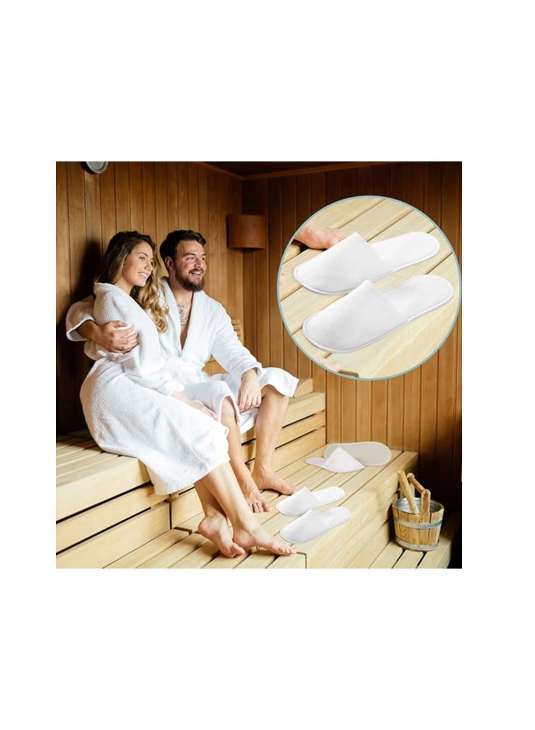 LA PERLA TECH  40 Pairs Disposable Slippers Closed Toe Spa Slippers White Hotel Slippers - Image 2