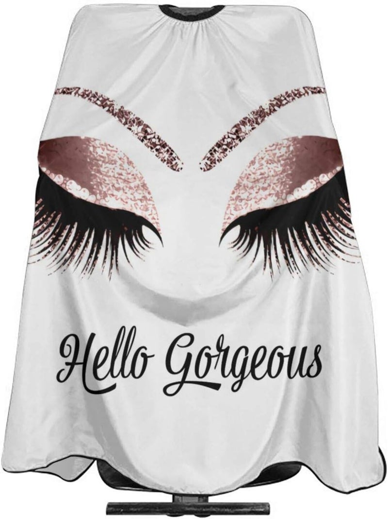 Barber Cape Hello Girl Gorgeous Glitters Eyelash Salon Apron Hair Cutting Cape Barbershop Kits For Women 55X66