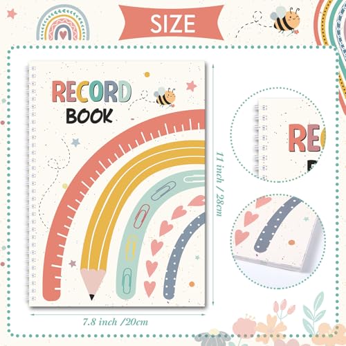Fuyoooo Teacher Record Book Teacher Grade Books 2025-2026 Spiral Bound Record Class Grade Book Office Favors Gift for Classroom Attendance Supplies Decoration Double Sided(Boho) - Image 2