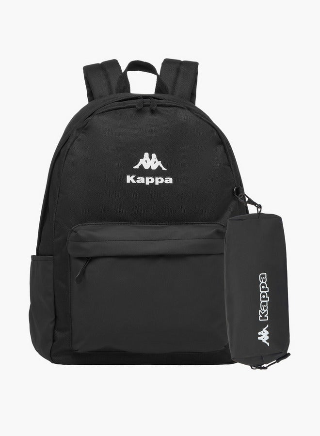 Kappa Logo Print School Backpack with Pencil Pouch - 46x38x15 cm - Image 1