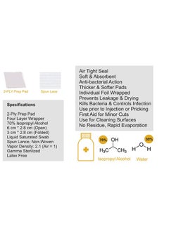 Control D Control D 100 Sterile Alcohol Swabs Antiseptic Prep Wipes Pads  - Image 3