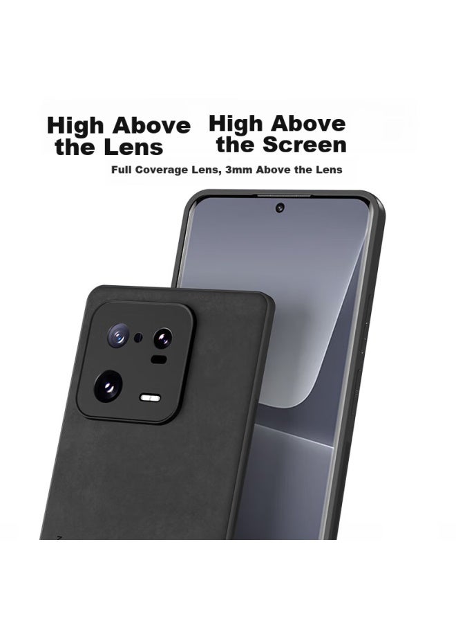 Hotfire Phone Case For Xiaomi 13 Pro, Xiaomi 13 Pro Protective Cover, Upgraded Skin-like Lambskin Matte Lens Full Protection Silicone Case For Men And Women - Midnight Black - Image 4