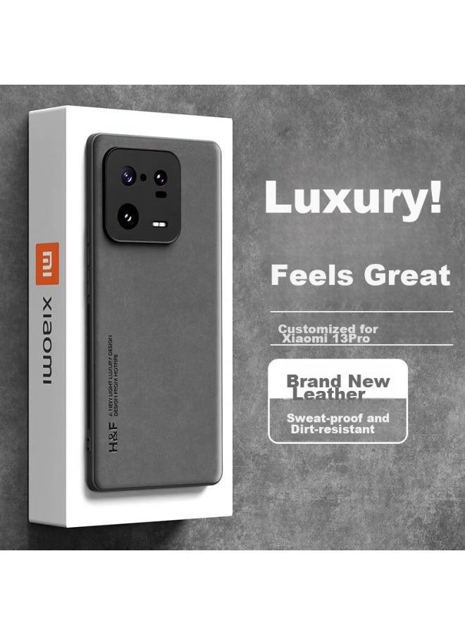 Hotfire Phone Case For Xiaomi 13 Pro, Xiaomi 13 Pro Protective Cover, Upgraded Skin-like Lambskin Matte Lens Full Protection Silicone Case For Men And Women - Midnight Black - Image 1