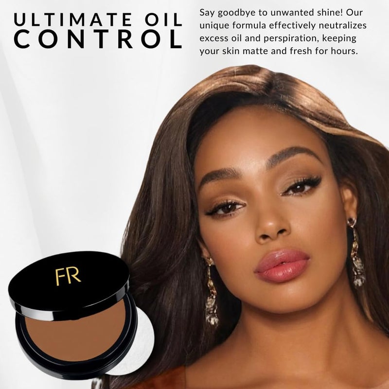 Flori Roberts Luxury Oil Blotting Pressed Powder by Flori Roberts, Long Lasting Oil and Shine Control, Flawless Complexion for Women of Color or Deeper Skin Tones - Image 2