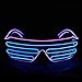 PINFOX Shutter EL Wire Neon Rave Glasses Flashing LED Sunglasses Light Up Costumes For 80s EDM Party RB03 Purple Blue - Image 3