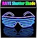 PINFOX Shutter EL Wire Neon Rave Glasses Flashing LED Sunglasses Light Up Costumes For 80s EDM Party RB03 Purple Blue - Image 2