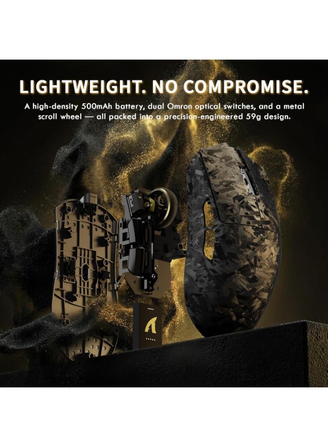 Attack Shark X11 Ultra Carbon Fiber Wireless Gaming Mouse, 8K Polling Rate, 42000 DPI PAW3950MAX Sensor, Ultra-Light 63g Esports Mouse, Ergonomic RGB Gaming Mouse with Coiled Cable, Tri-Mode Connectivity - Image 5