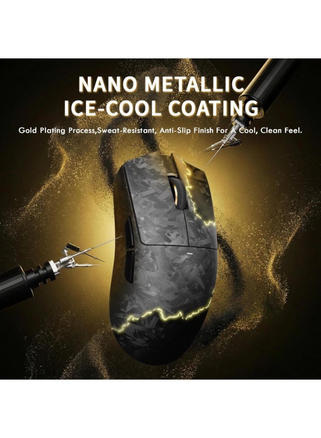 Attack Shark X11 Ultra Carbon Fiber Wireless Gaming Mouse, 8K Polling Rate, 42000 DPI PAW3950MAX Sensor, Ultra-Light 63g Esports Mouse, Ergonomic RGB Gaming Mouse with Coiled Cable, Tri-Mode Connectivity - Image 4