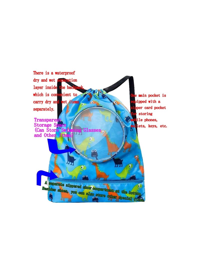 Generic 1-Piece Dry Wet Separation Fitness Bag,Waterproof Beach Swimming Bag Storage Backpack,Sports Equipment Swimming Bag,School Dry and Wet Separated Backpack with Storage Layer for Special Items and Glass  - Image 2