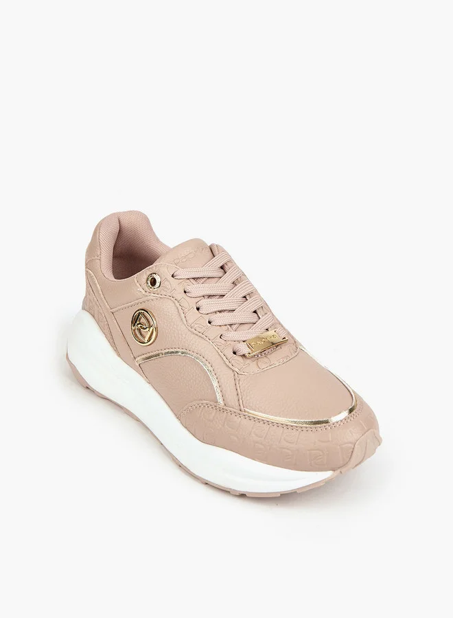 Paprika Textured Lace-Up Sneakers