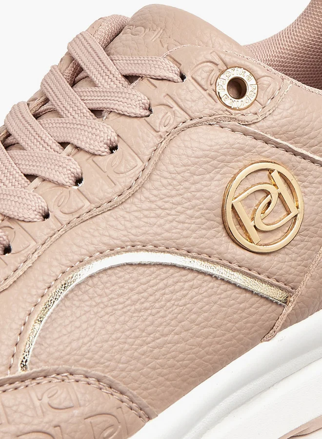 Paprika Textured Lace-Up Sneakers