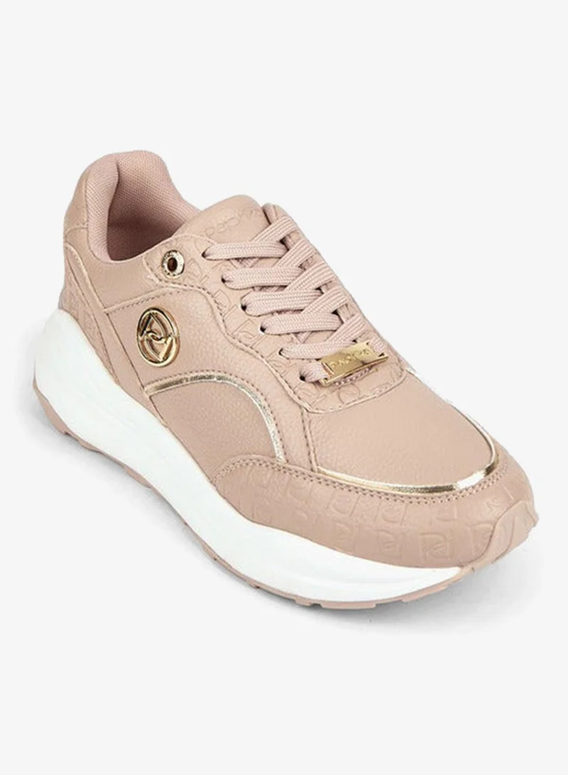 Textured Lace-Up Sneakers