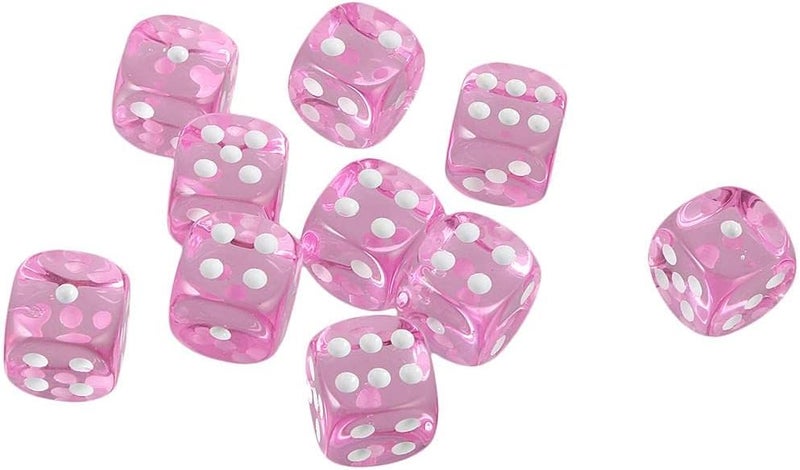 كلاراكو مجموعة من 10 قطع من النرد ذي الستة أوجه للعب لعبة تقمص الأدوار D&D، لون وردي - Image 1