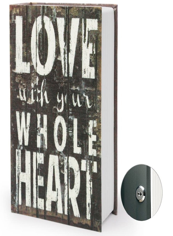 PACOLO Diversion Book Safe with Security Key Lock, Hidden Secret Storage Box, 9.5"×6"×2.2" (Love,Key) - Image 1
