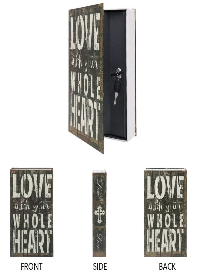 PACOLO Diversion Book Safe with Security Key Lock, Hidden Secret Storage Box, 9.5"×6"×2.2" (Love,Key) - Image 2