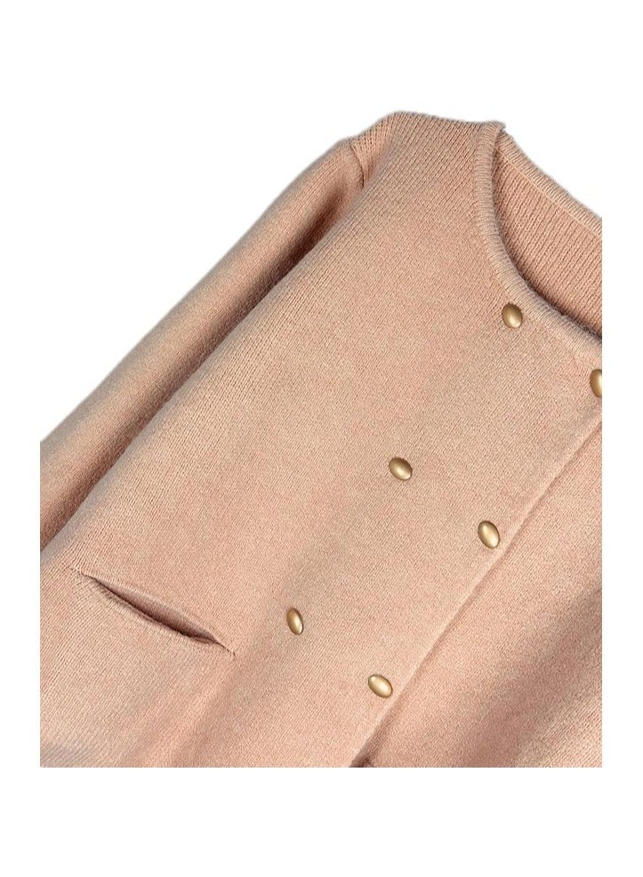 بونكا جاكيت صوف طويل جملي بأزرار وجيوب للنساء والفتيات من بونكا - Image 3