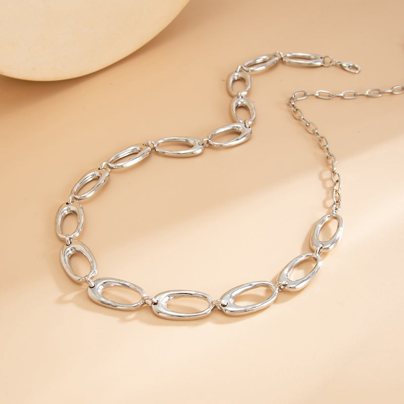 SHIXIN European and American Cross-Border Accessories: Versatile INS Style O-Chain Link Waist Chain with Metallic Hollow Geometric Body Chain - Image 4